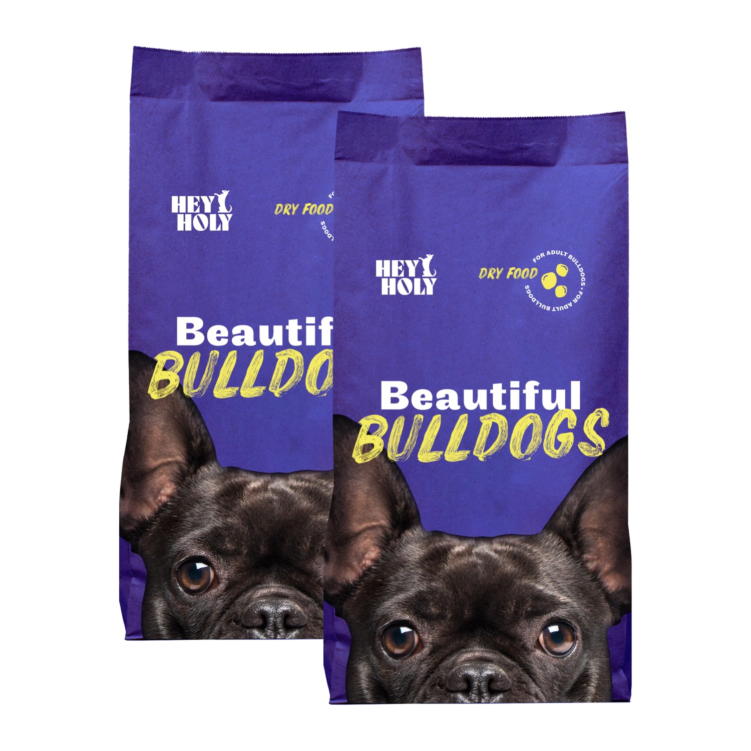 Hey Holy Croquettes sèches de qualité supérieure pour Bouledogue | 100% sans céréales | 14 kg de Nourriture hypoallergénique pour Bouledogue Adulte au Saumon | Très digestible
