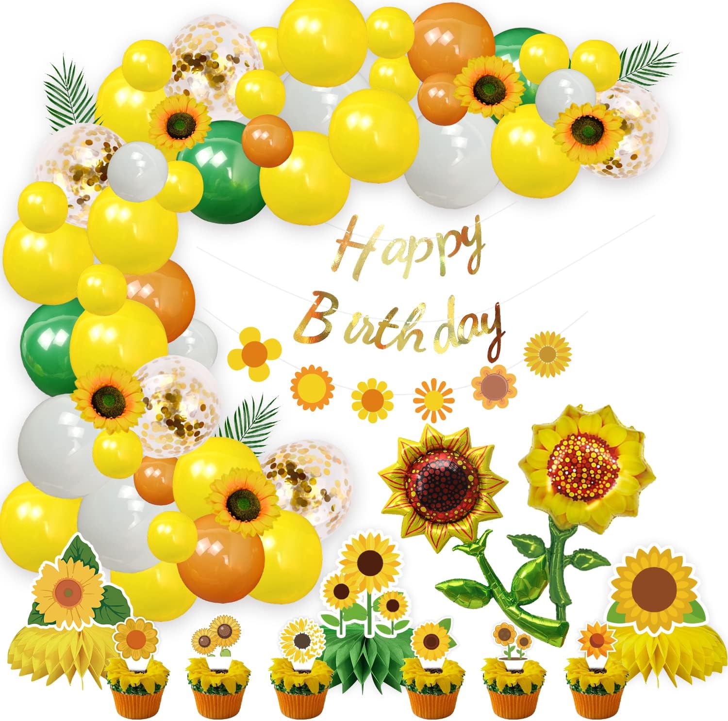 Sunflower Party Decorations, 83 PCS Sunflower Birthday Party Supplies Include