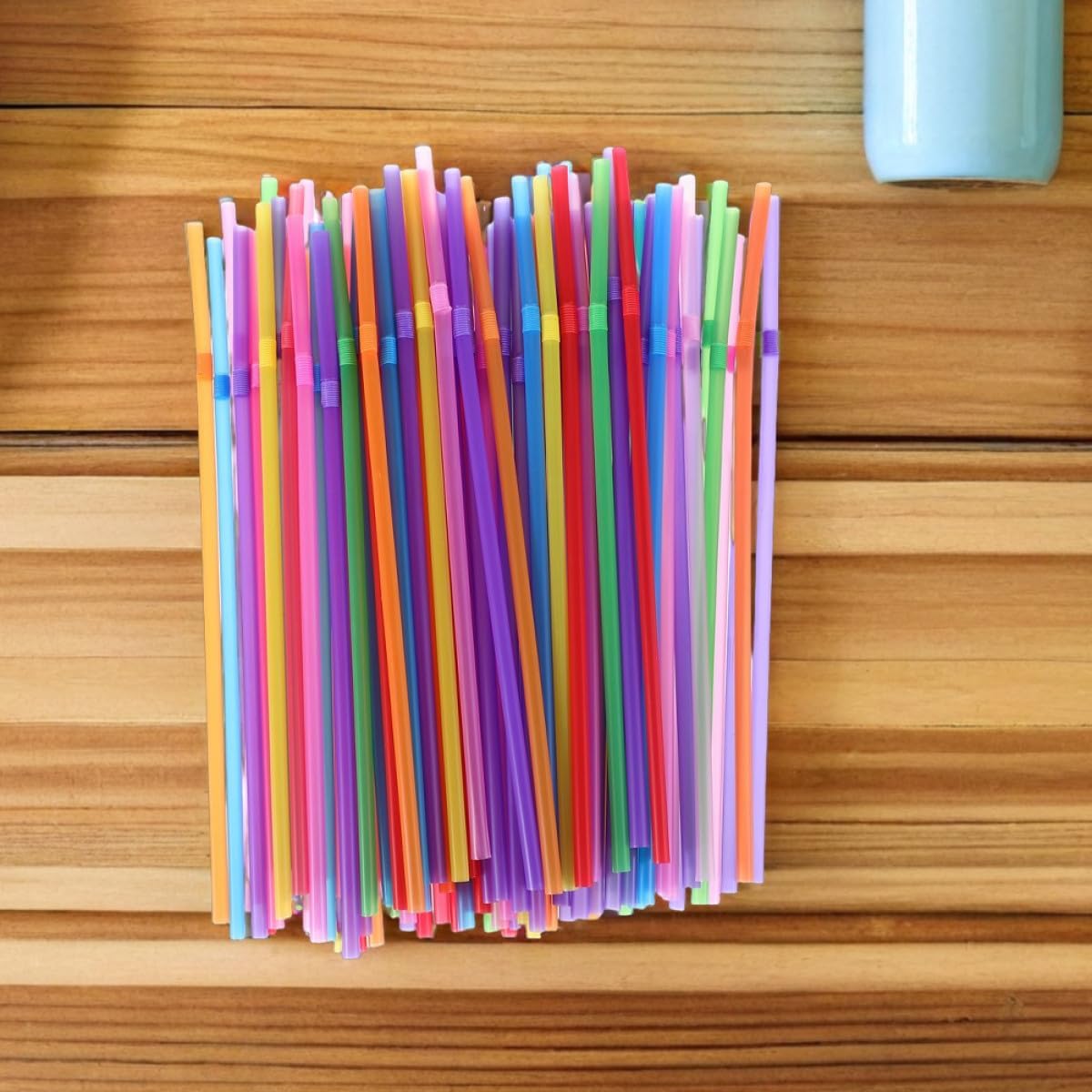1000pcs Flexible Bendable Plastic Drinking Straws for Coffee and Cocktails, Multi-color Disposable Pp Straws for Parties, Travel, Picnics, and Everyday Use