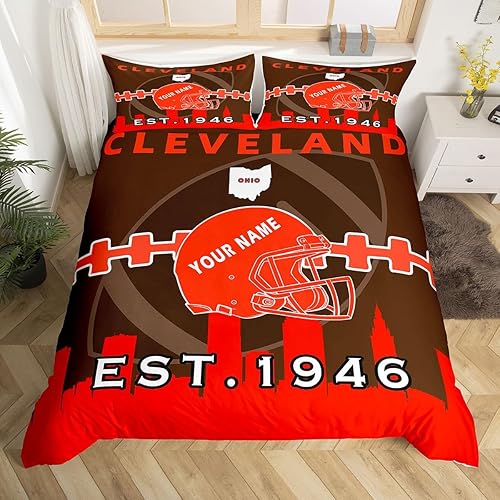 Miniatura 8 de Erosebridal Funda de edredón personalizada de fútbol completo, juego de ropa de cama para niños y niñas, funda de edredón del equipo de fútbol,