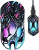 GravaStar Mercury X Pro Wireless Gaming Mouse - 32,000 DPI PAW 3950 Sensor, 8,000Hz Polling Speed, Magnesium Alloy Hollow Frame, RGB Lighting, 5 Programmable Buttons, Three Modes (Neon Graffiti)