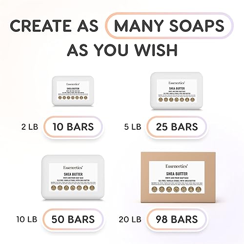 Miniatura 3 de Base de jabón para derretir y verter manteca de karité a granel, sin SLS, vegano, base de jabón orgánico blanco para hacer jabones de 10 libras -