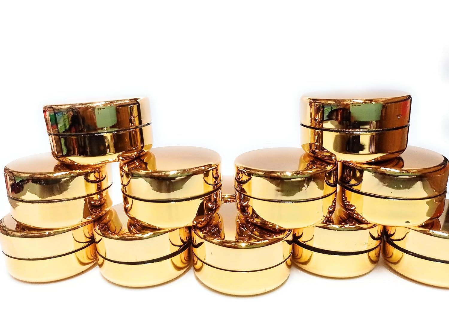 Empty Cosmetic Container 10Gram, Acrylic San Jar Transparent Cosmetic Container for Lip Balms, Lip Scrubs, Body Butters, Eyeshadow, Makeup & DIY beauty products color-Golden [ 12 PCS ]-image-49