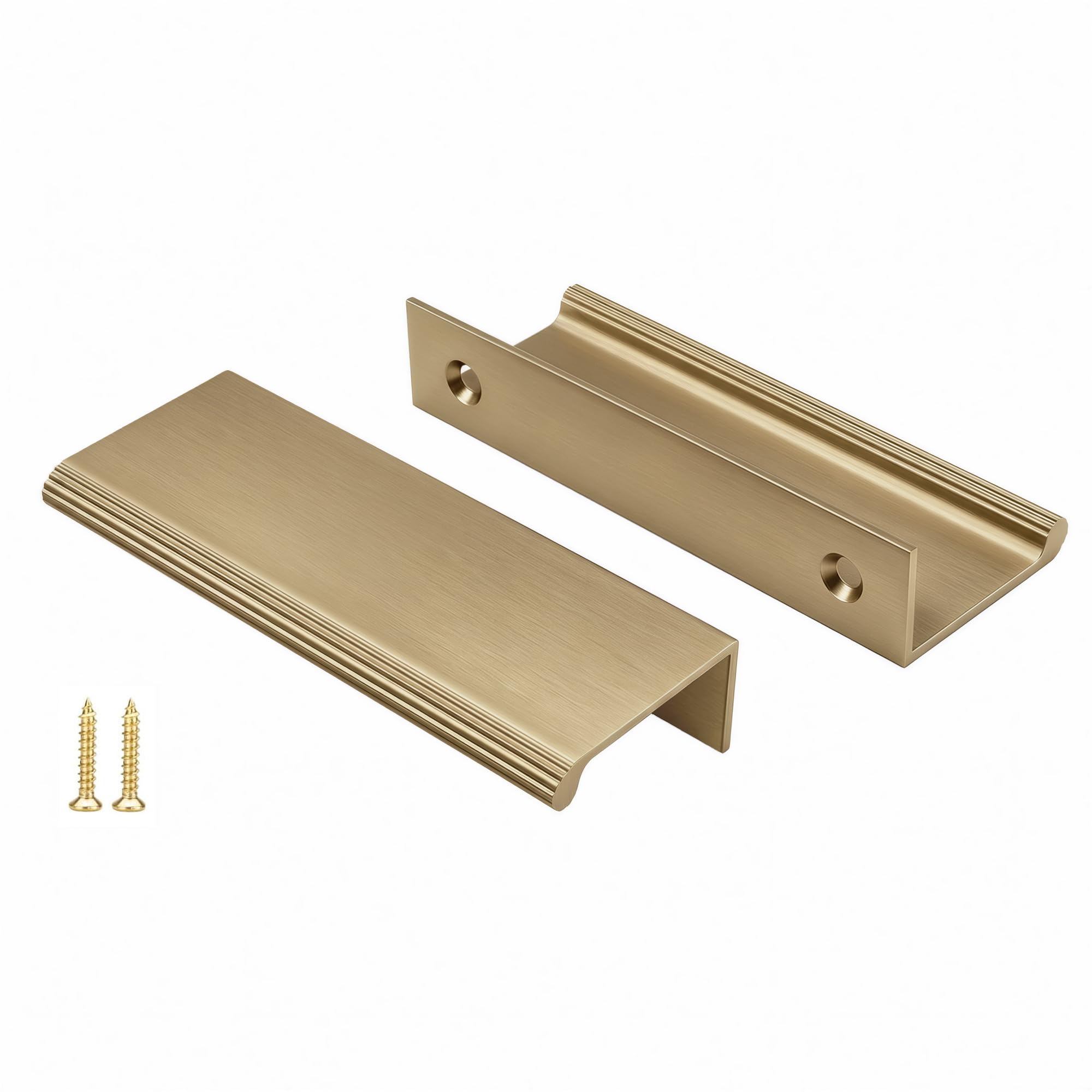 Peaha 10 Pack 3" Champagne Bronze Cabinet Pulls Finger Pulls for Cabinets