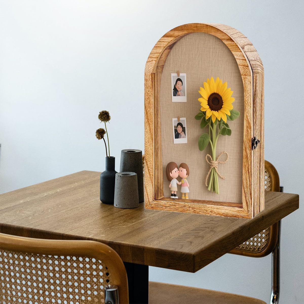 11x16 Shadow Box Frame with Plexiglass, Deep Shadow Box Frame with Linen Back and Removable Shelves,Wood Glass Display Case for Medals, Photos, Memorabilia, Awards,4" Depth (Carbonized)