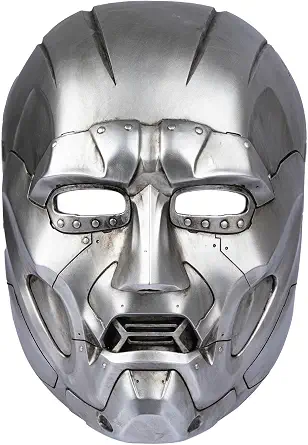 Silver Resin Villain Full-Face Mask for Cosplay and Costume Props