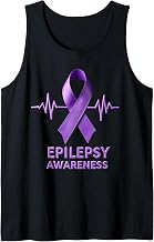 Cool Epilepsy Warrior Purple Ribbon Design Men Women Kids Tank Top