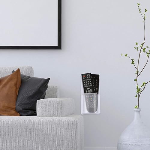 Miniatura 7 de Soporte de control remoto de acrílico de 6 piezas, organizador de montaje en pared transparente, caja de almacenamiento de medios de acrílico