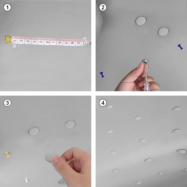 JJZGPP Lot de 100 Rivets de réparation universels pour Toit de Voiture avec 100 Broches, 1 Tournevis, 1 mètre Ruban, réparation de Ciel de Voiture pour Toutes Les Voitures - 4
