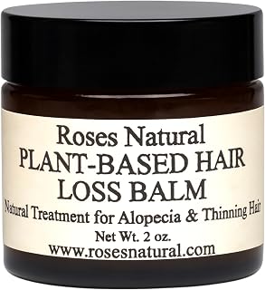 Plant-Based Hair Loss Balm, Natural Scalp Balm for Hair Growth, Edges & Alopecia, with Blackseed, Ginger, Sulfur & Rosemary Oils, 2 oz, Petroleum Free, Vegan, Dye Free, All-Natural, Made in the USA