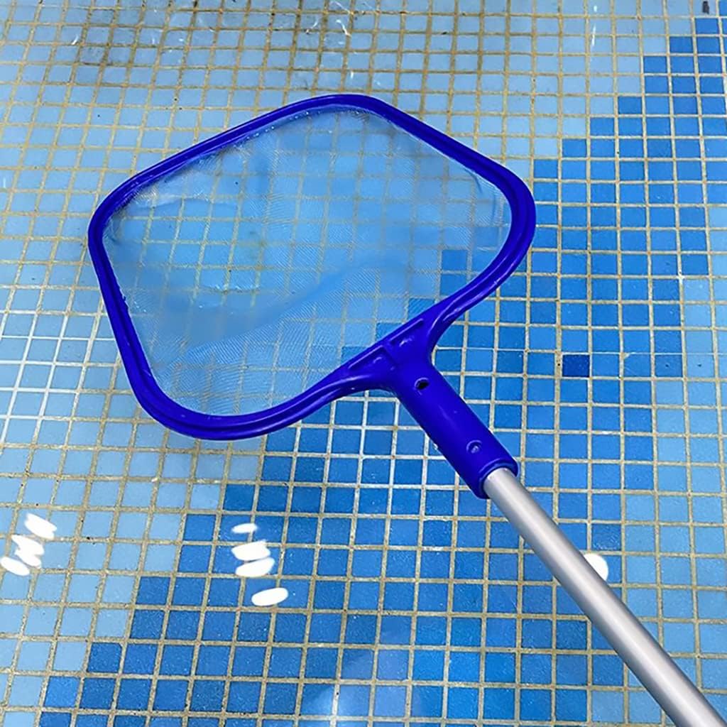 GKanMore Pool Skimmer Net with 5 Sections 47" Detachable Pole, Leaf Skimmer Mesh Rake Net for Spa Pond Swimming Pool, Pool Cleaner Supplies and Accessories