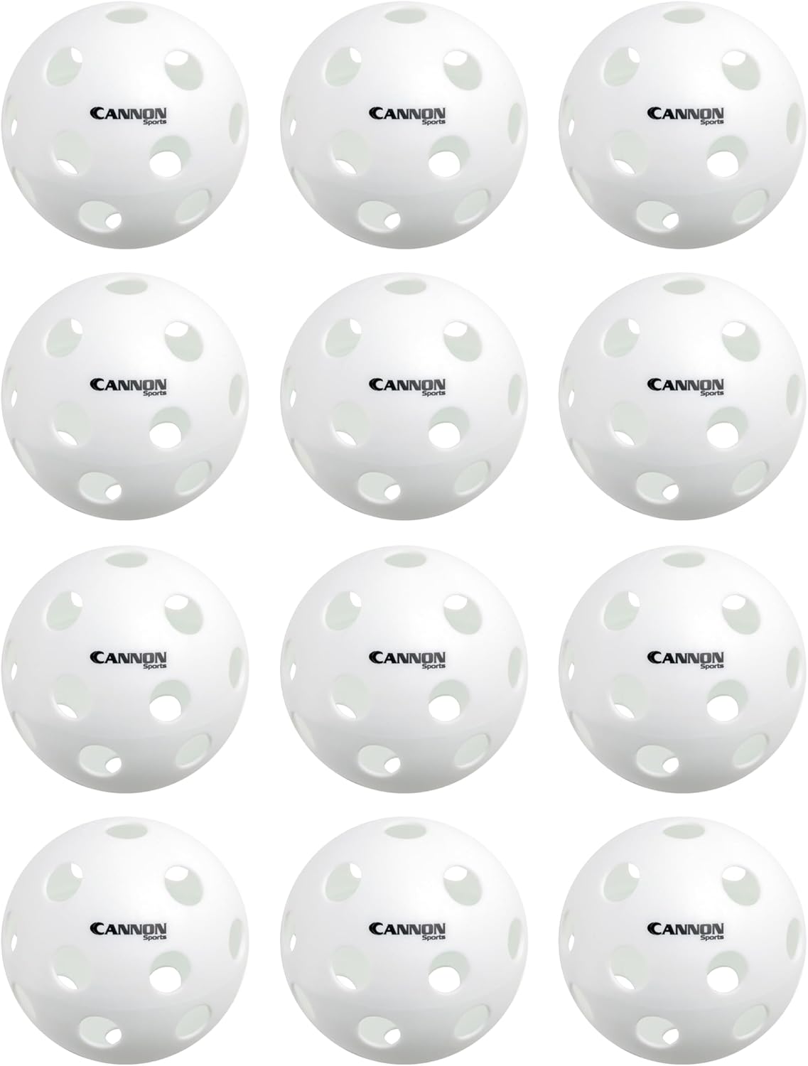 Cannon Sports 12-Inch Plastic Softballs – 12 Pack of Official Size Plastic Practice Softballs – Perfect for Hitting, Pitching, Batting, Recreational Play