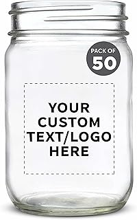 Sponsored Ad - Custom Decorating Mason Jars 12 oz. Set of 50, Personalized Bulk Pack - Glass Jars for Overnight Oats, Cand...