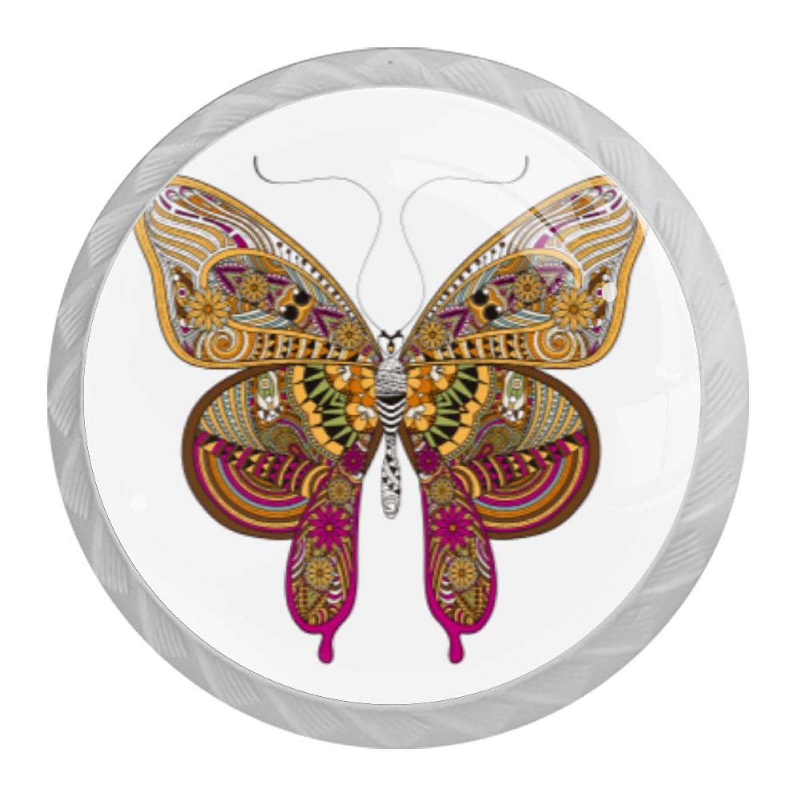 Tqmspg 4 Pieces Drawer Pulls Butterfly Door Knobs Dresser Handles for Kitchen Wardrobe Cupboard Hardware Furniture