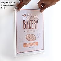 Vista 6 de NIUBEE 11x17 acrílico soporte vertical para cartel de pared, marco de póster de plástico transparente para papel