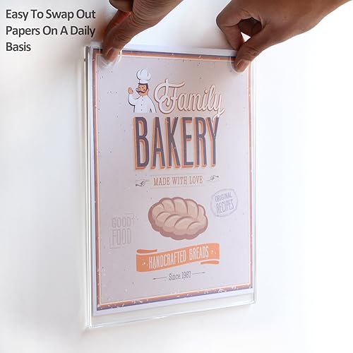 Miniatura 6 de NIUBEE 11x17 acrílico soporte vertical para cartel de pared, marco de póster de plástico transparente para papel