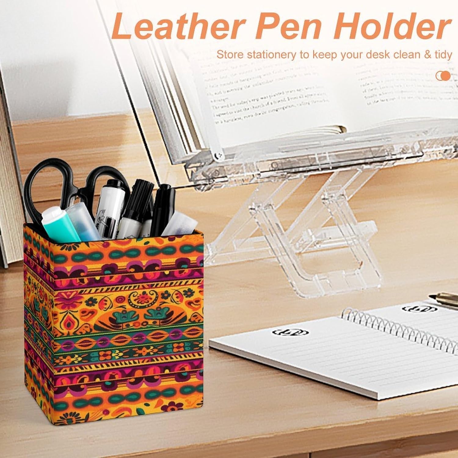 Mexican Folk Art Pen Holder Office Supplies for Desk Storage image 4