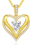 CDE 18K Gold Plated Moissanite Infinity Necklace Engraved I LOVE YOU | S925 Silver Heart 1-3CT Moissanite Pendant,Non Tarnish,Hypoallergenic,Anniversary Birthday Gifts for Women Wife Girlfriend