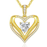 Moissanite Infinity Love Heart Pendant Necklaces