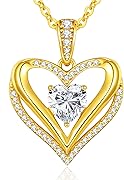 Moissanite Infinity Love Heart Pendant Necklaces for Women, 1-3 Carat 925 Sterling Silver 18K Gold Plated Engraved with"I LOVE YOU', Anniversary Birthday Present Jewelry Christmas Valentines Day Gift for Women Wife Girlfriend Her