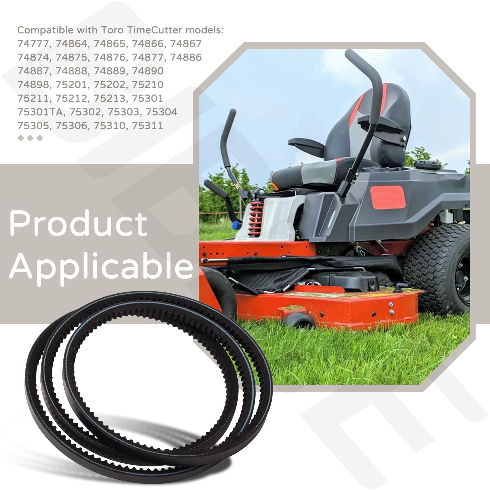 Pasek klinowy 133-4371 133-4371-SL do kosiarek samochodowych Toro Timecutter Titan & Exmark Quest 74777 74875 75213 75301 75302 75306, do serii S 60" QZS708 GEM602 020 0 QTS7