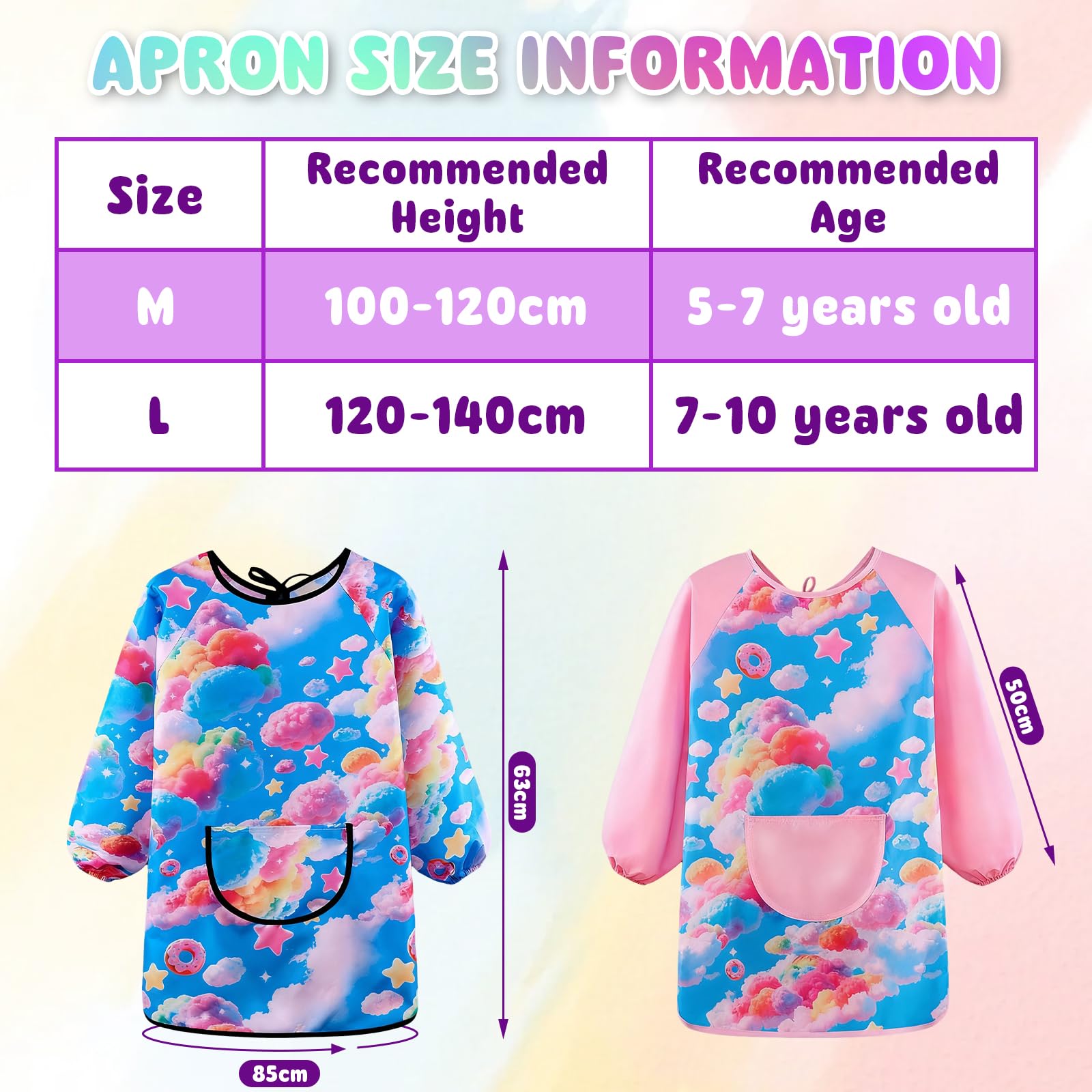 KASURE Kids Aprons for Painting 2 Pcs Artist Costume Kids - Image 2