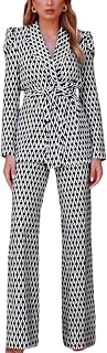 Casual Pantsuits for Women Dressy Two Piece Business Set Oversized Blazer Professional Clothes