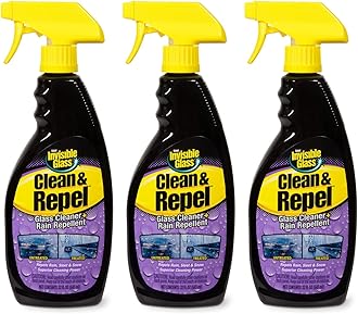 Invisible Glass 92184-3PK Premium Glass Cleaner with Rain Repellent for Exterior Automotive Glass and Windshields to Shield Against Rain, Snow, and Sleet, 22 Fl Oz, Pack of 3
