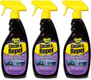 Invisible Glass 92184-3PK Premium Glass Cleaner with Rain Repellent for Exterior Automotive Glass and Windshields to Shield Against Rain, Snow, and Sleet, 22 Fl Oz, Pack of 3