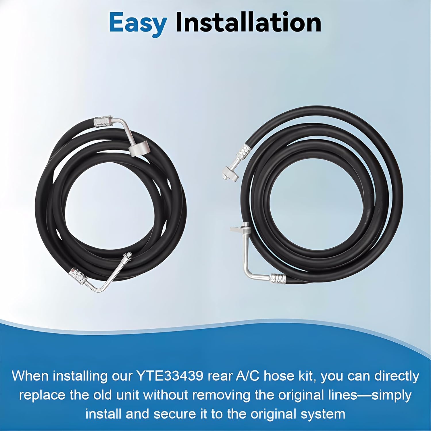 MARGAR YTE33439 Rear Air Conditioning Hose Kit Fits 2007-2014 Chevrolet Tahoe, Yukon, and Cadillac Escalade Short Wheelbase SUVs Replaces 19257317/19257318/15-33439