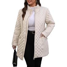Women's Lightweight Long Diamond Quilted Jacket for Spring Fall