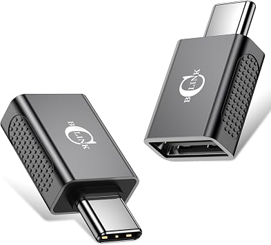 10Gbps USB C to USB Adapter 2 Pack, USB 3.2 Gen 2 Fit Side by Side, USB C Male to USB A Female Converter for iPhone 16 15 Series, iPad, MacBook and More Type C Devices