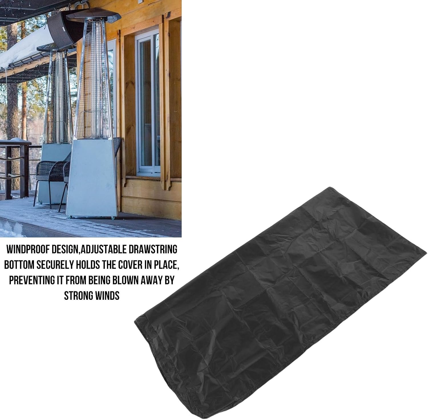 Patio Heater Cover 210D Oxford Fabric Protection for Outdoor Barbecues