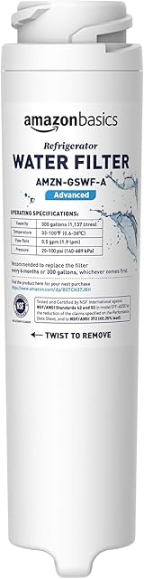 Amazon Basics Replacement GE GSWF Refrigerator Water Filter - Advanced Filtration