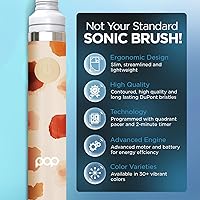 Vista 210 de Cepillo de dientes eléctrico Pop Sonic (plata metálica) – Cepillos de dientes de viaje con batería AAA Cepillos de dientes eléctricos para niños
