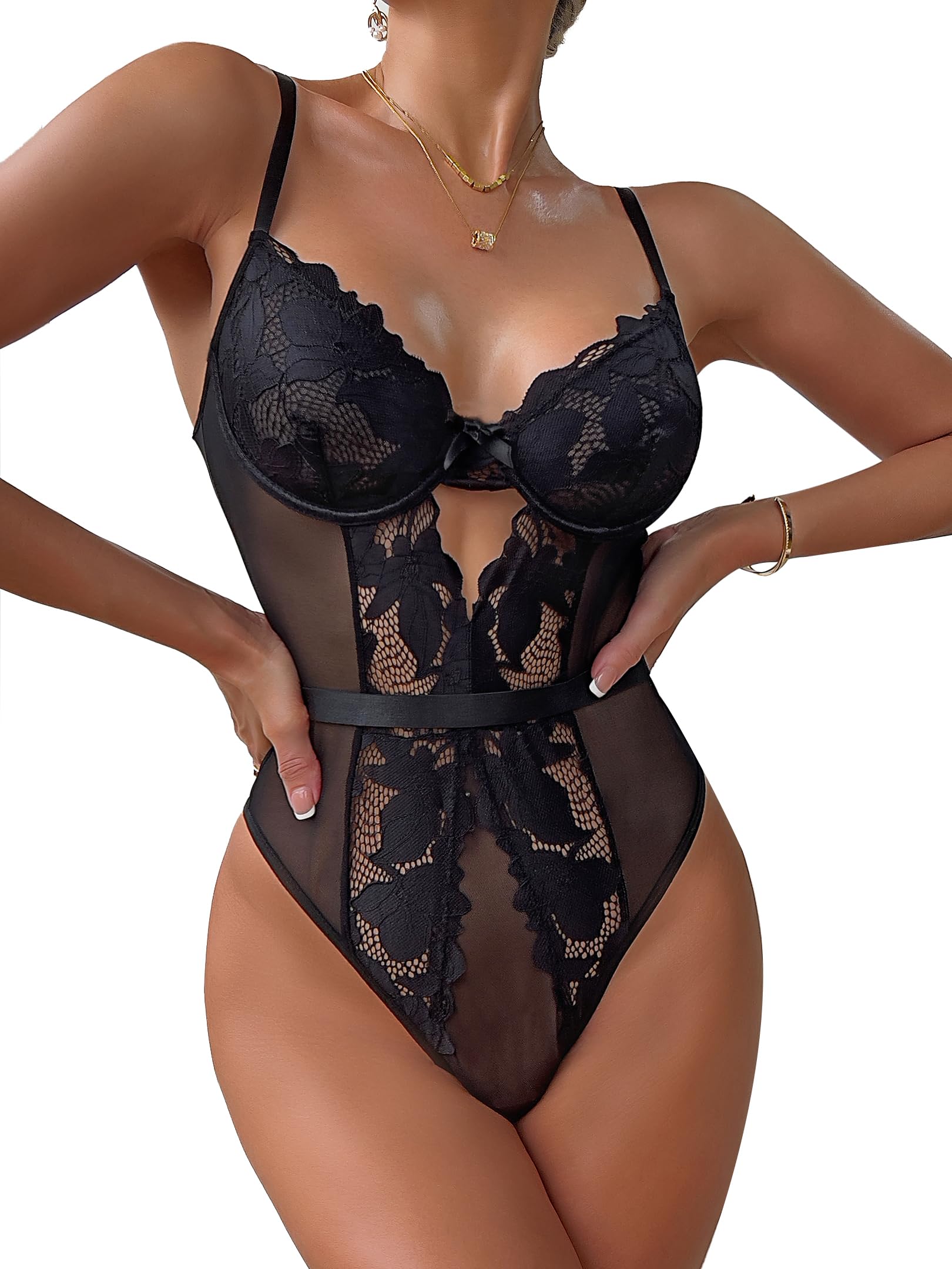 Lingerie sexy in pizzo Teddy Lingerie Set puro un pezzo body corsetto body tute