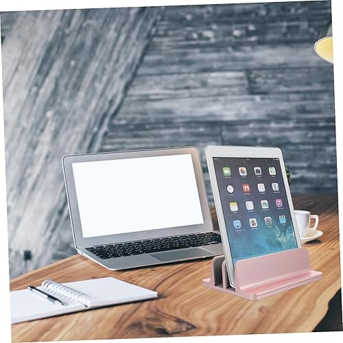 Miniatura 6 de BESPORTBLE Vertical Laptop Stand Double Slots Holder for Desktop Stable Multi-Device Organizer for Laptop Tablet and Phone Space-Saving Desk Rack