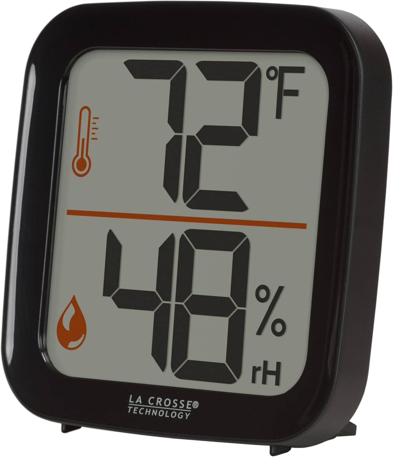 La Crosse Technology 302-1407B Monochromatic Black Digital Indoor Thermometer with Humidity