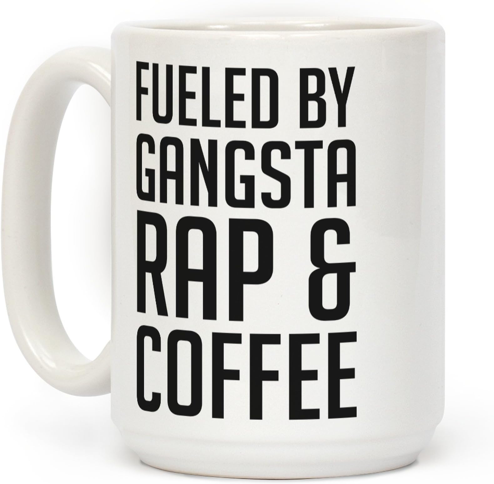 LookHUMAN Music Coffee Mug - Funny Coffee Mugs Adult Humor, Double-Sided Print Ceramic Coffee Cups as Rap Lover & Hip Hop Inspired Mugs, Dishwasher Safe Novelty Coffee Mugs for Women & Men, 15oz