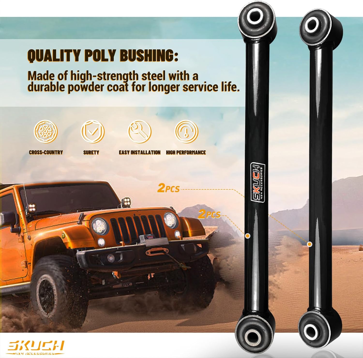 2–3" Lift Front Upper & Lower Control Arms for 2003–2009 Dodge Ram 2500/3500 4WD (3rd Gen)