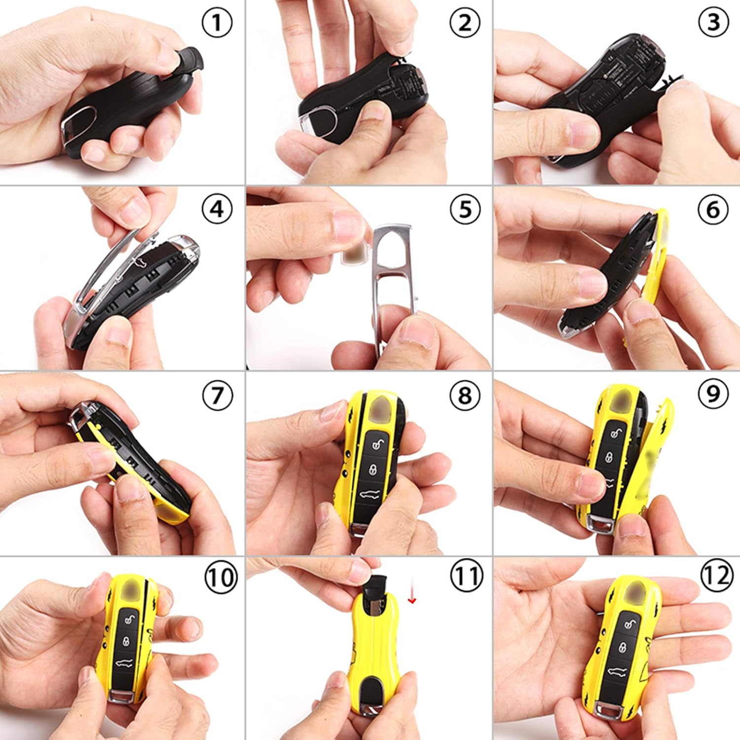 Car Key Case Keyshell Covers for Porsche Panamera,Cayenne,Macan,Boxster,Cayman,718,911 (Martini, Style A) - Image 8