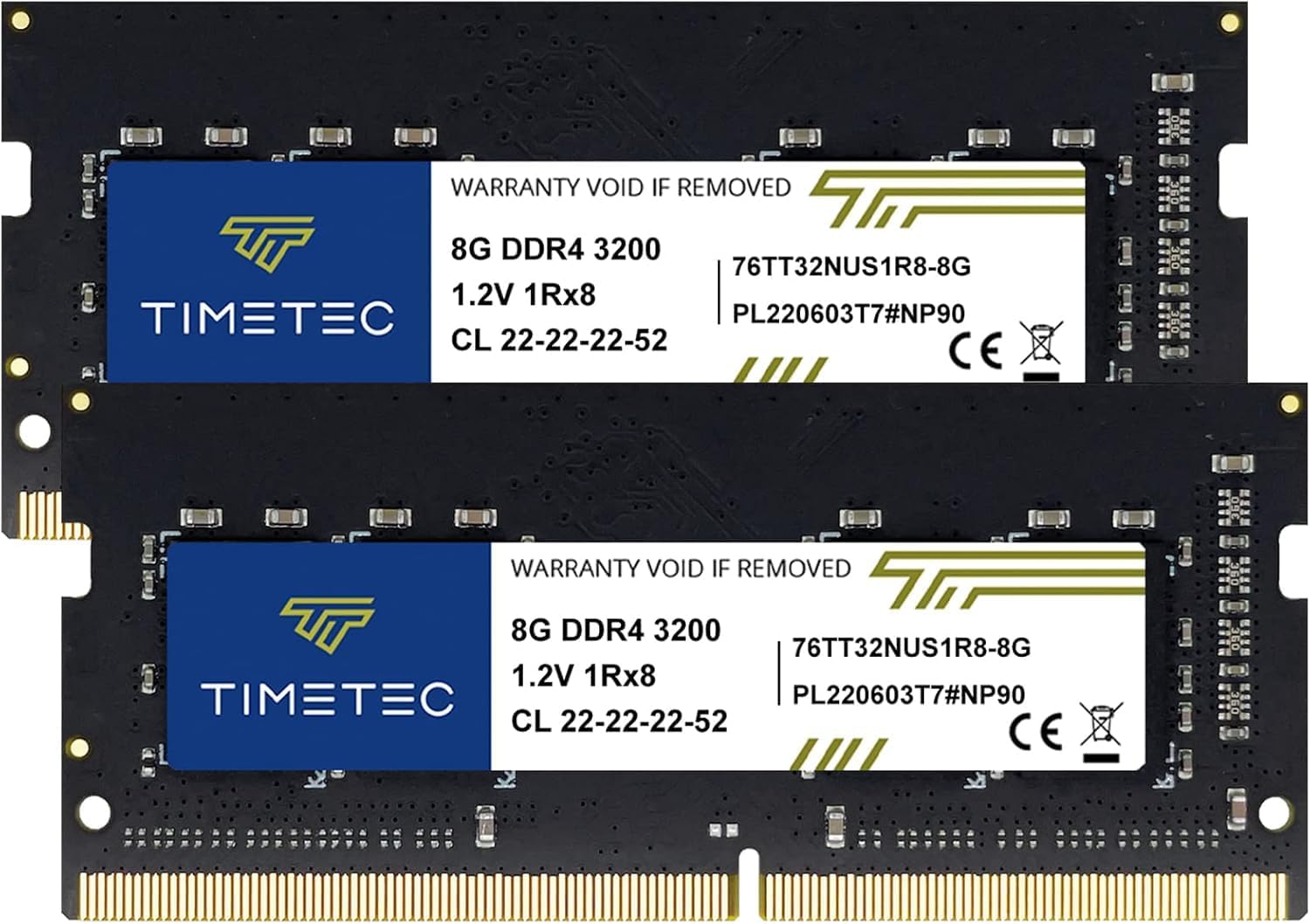 Timetec Premium 16GB KIT(2x8GB) DDR4 3200MHz (or 2933MHz or 2666MHz) PC4-25600 Non-ECC Unbuffered 1.2V CL22 1Rx8 Single Rank 260 Pin SODIMM Laptop Notebook PC Computer Memory RAM Module Upgrade