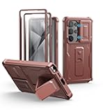 Dexnor for Samsung Galaxy S25 Ultra Case with Built-in Slide Camera Cover & Screen Protector & Kickstand,Heavy-Duty Shockproof Rugged Case Full-Body Bumper Cover for Galaxy S25 Ultra(2025),Maroon Red
