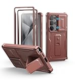 Dexnor for Samsung Galaxy S25 Ultra Case with Built-in Slide Camera Cover & Screen Protector & Kickstand&comma;Heavy-Duty Shockproof Rugged Case Full-Body Bumper Cover for Galaxy S25 Ultra&lpar;2025&rpar;&comma;Maroon Red