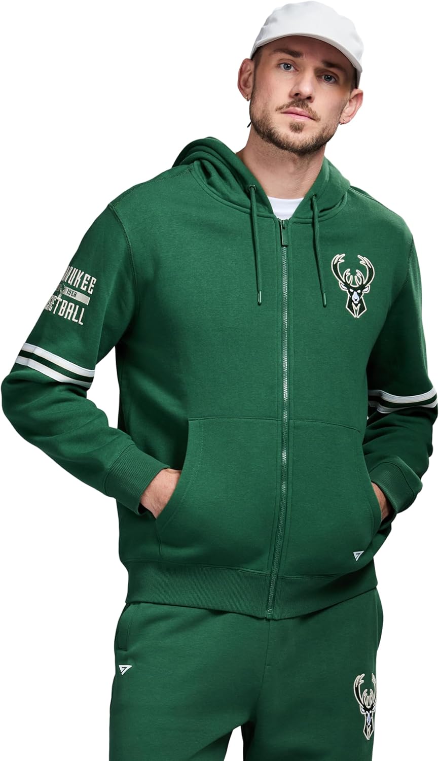 GAME 7 NBA Officially Licensed Men's Long Sleeve Zip Up Hooded Fleece Sweatshirt