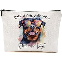Rottweiler Gifts for Woman Makeup Bag Rottweiler Lovers Cosmetic Bag | Travel Organizer Bags Makeup Pouch, Christmas Birthday Friendship Animal Lovers Gifts for Women Girls Sisters