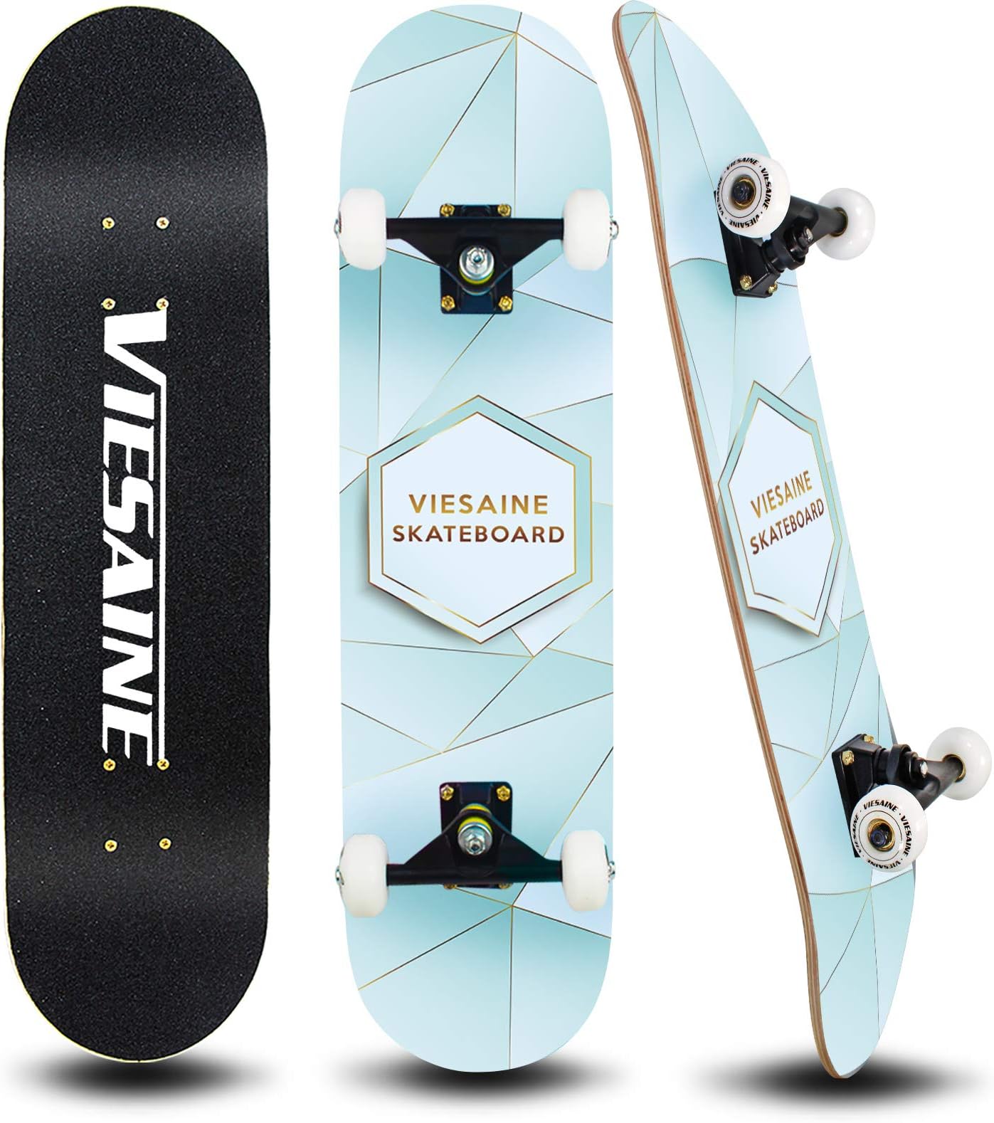 PHOEROSPHOEROS Skateboards -Standard Skateboards for Kids Boys Girls Youths Beginners Starter-Complete Skate Boards 31''x 8''Canadian Maple Pro Cruiser