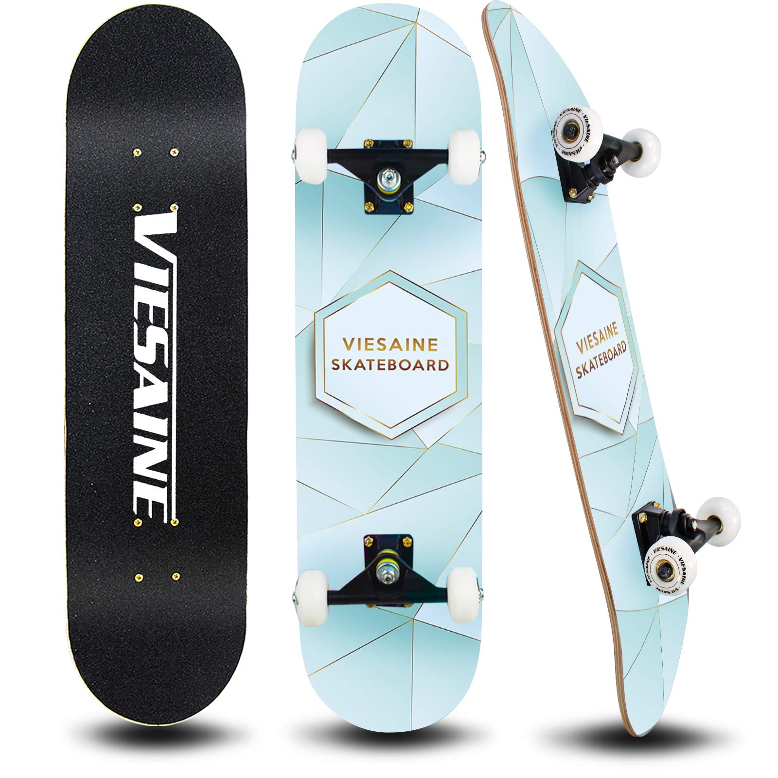 PHOEROSPHOEROS Skateboards -Standard Skateboards for Kids Boys Girls Youths Beginners Starter-Complete Skate Boards 31''x 8''Canadian Maple Pro Cruiser