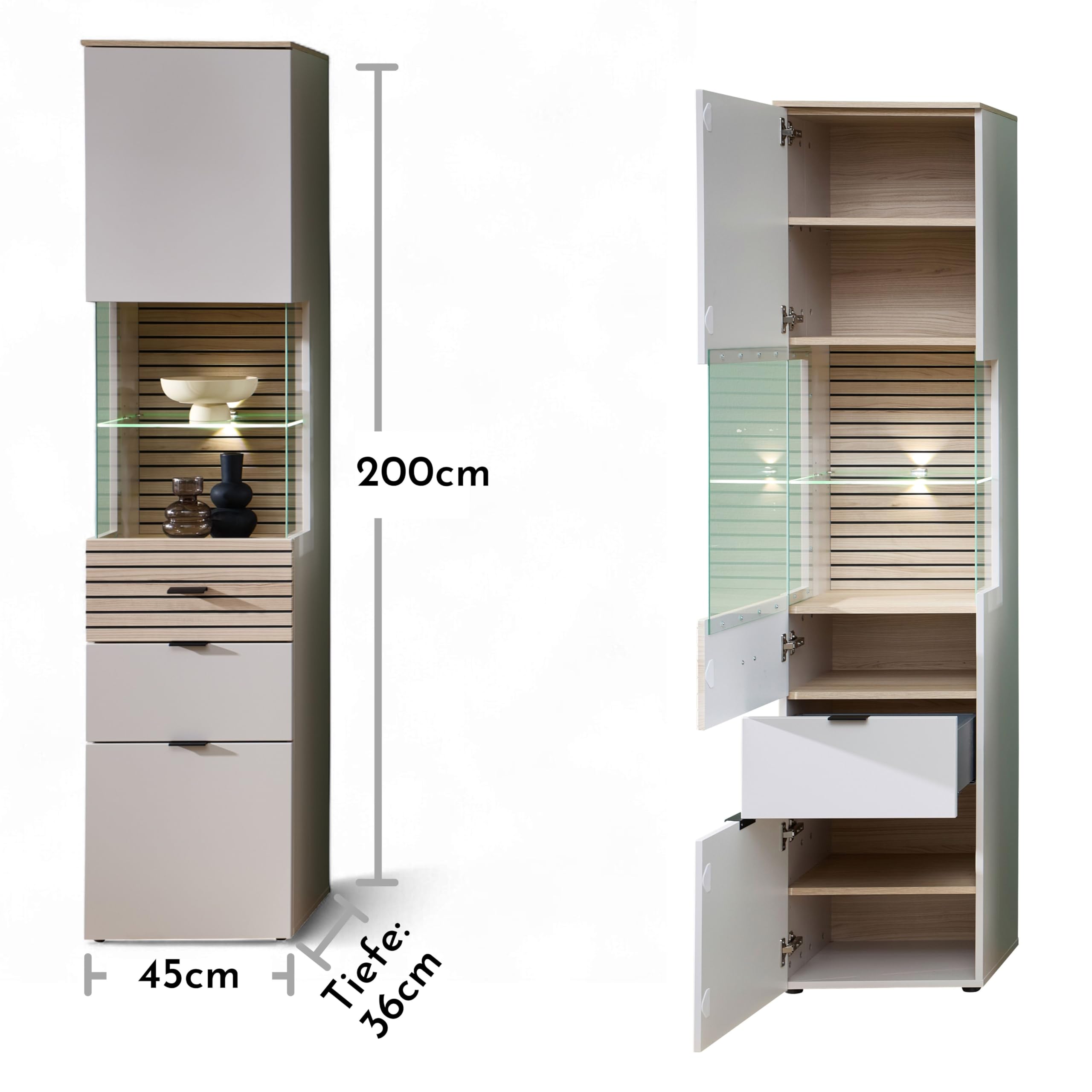Stella Trading Hängevitrine - FSC-Zertifiziert Mit LED Beleuchtung
