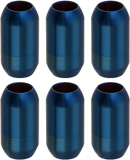 QUARKZMAN Cierre de cordón de cuero, 6 unidades de 6 mm, cierre de piel, cierre de cordón, hebilla de cordón de cuero, para la fabricación de accesorios de bricolaje, manualidades, color azul
